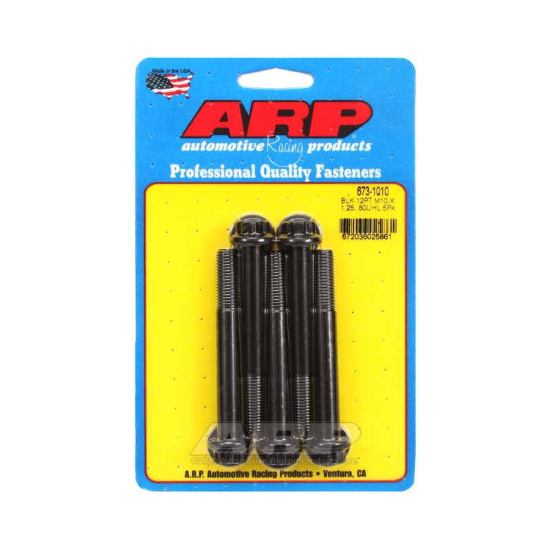 Set de șuruburi și piulițe universale ARP M10 x 1,25 – Oxid negru, 12 capete, x5 - ARP-673-1010 - 673-1010 - 3666618196855